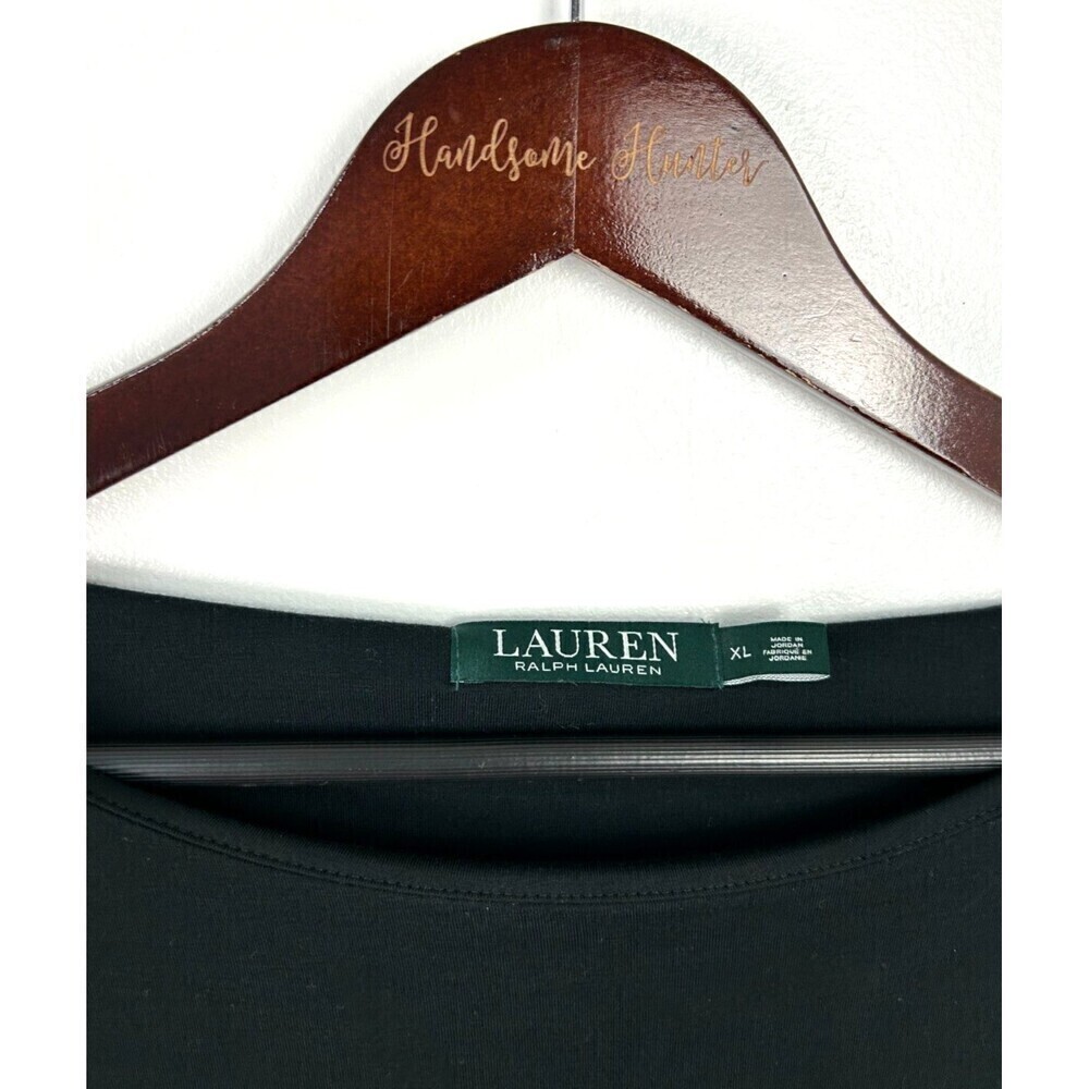 Lauren Ralph Lauren Women XL Blouse Black Lace Bell Sleeve Fairycore Whimsigoth - Picture 10 of 12